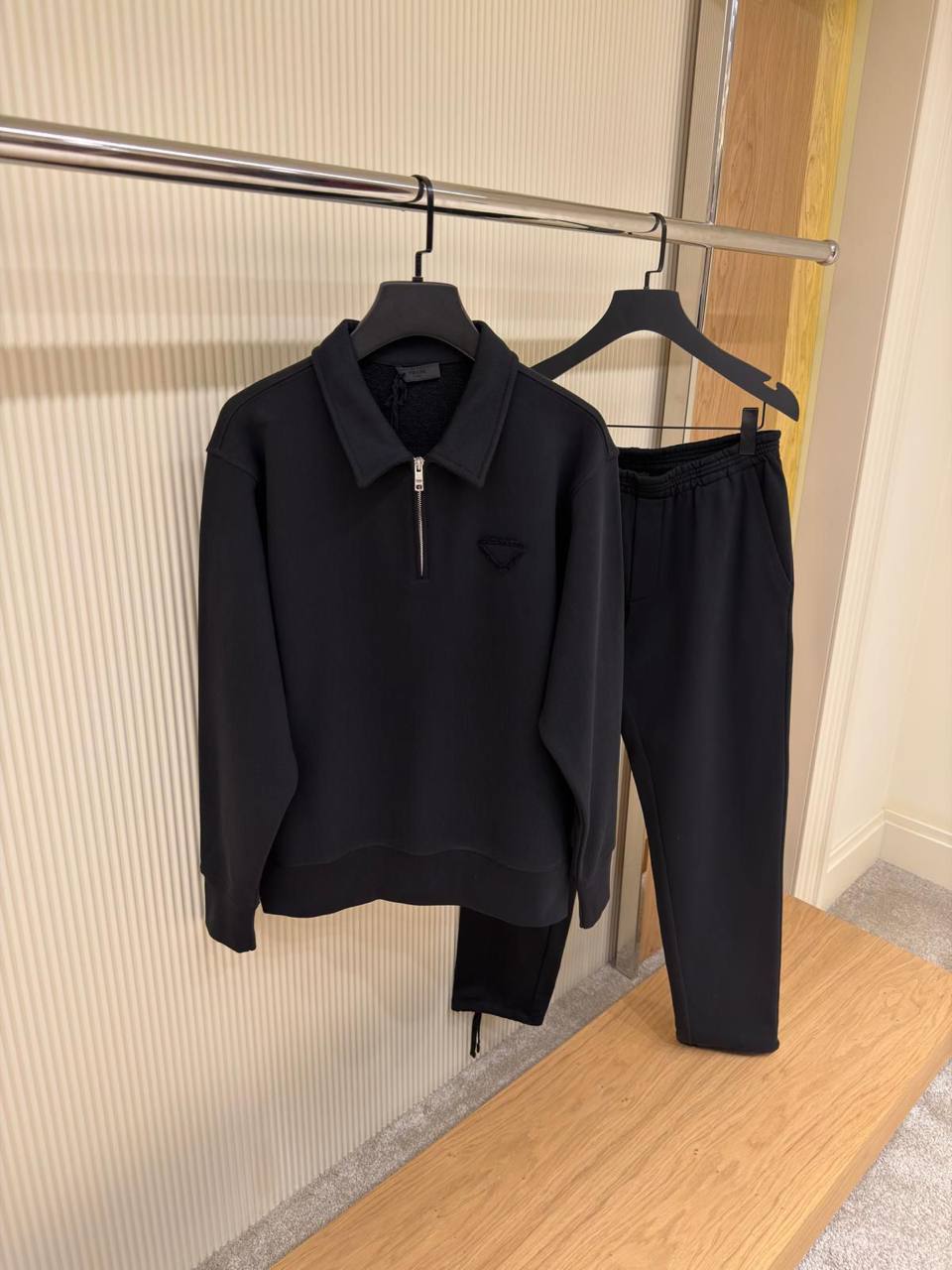 Prada Half-Zip Tracksuit Set – Black
