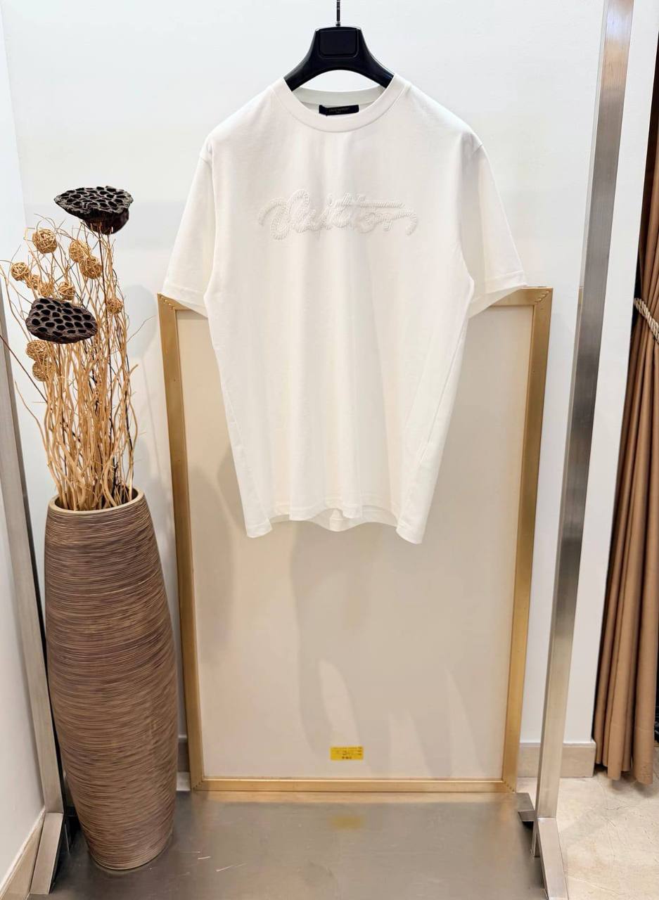 Louis Vuitton Embroidered Signature T-Shirt — White