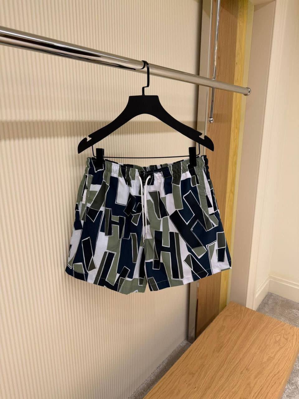 Hermès "Découpage de H" Swim Trunks – Green