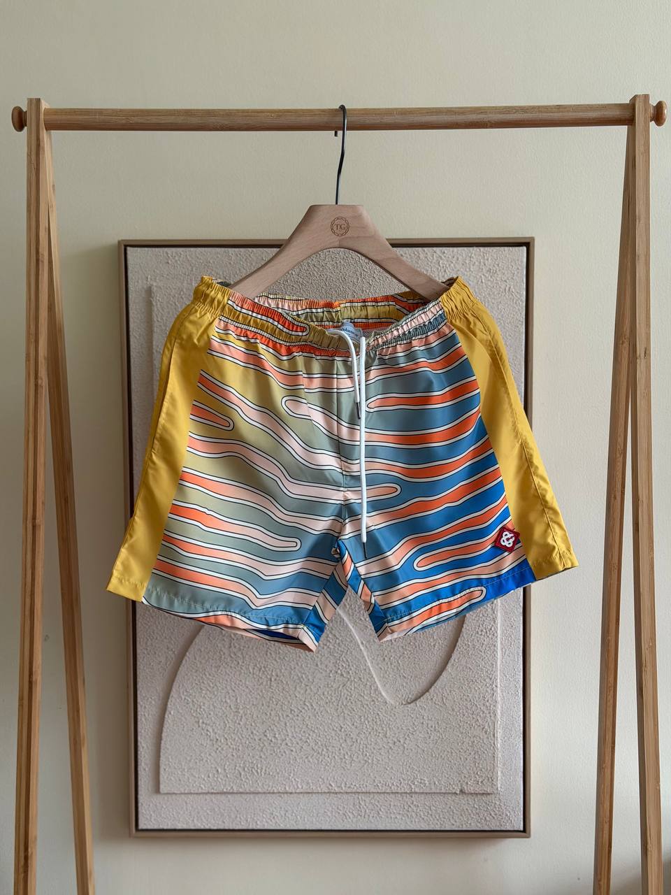 Casablanca Wavy Stripe Swim Shorts — Multicolor