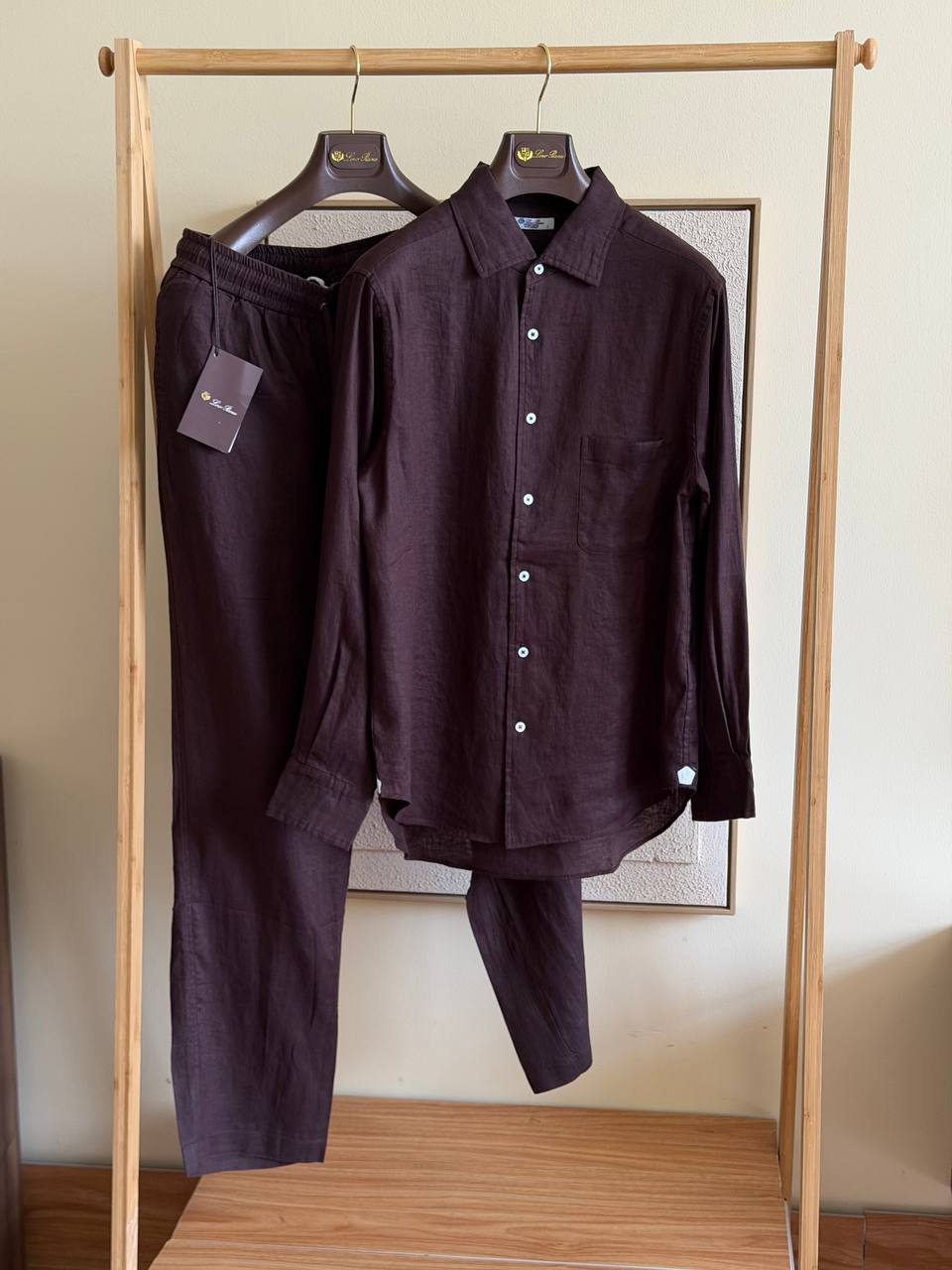 Loro Piana Linen Shirt & Pants Set - Brown