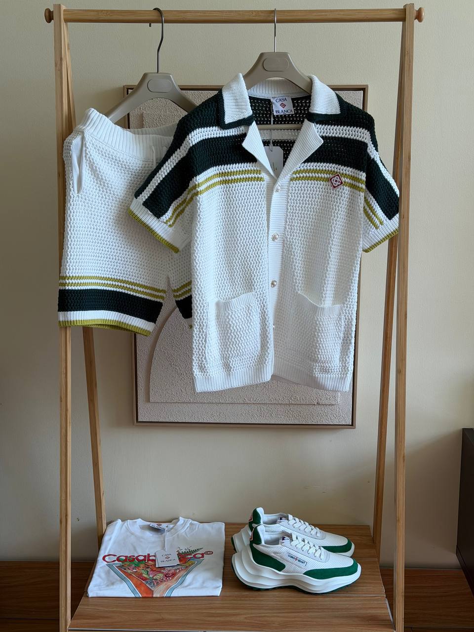 Casablanca Tennis Stripe Crochet Knit Set