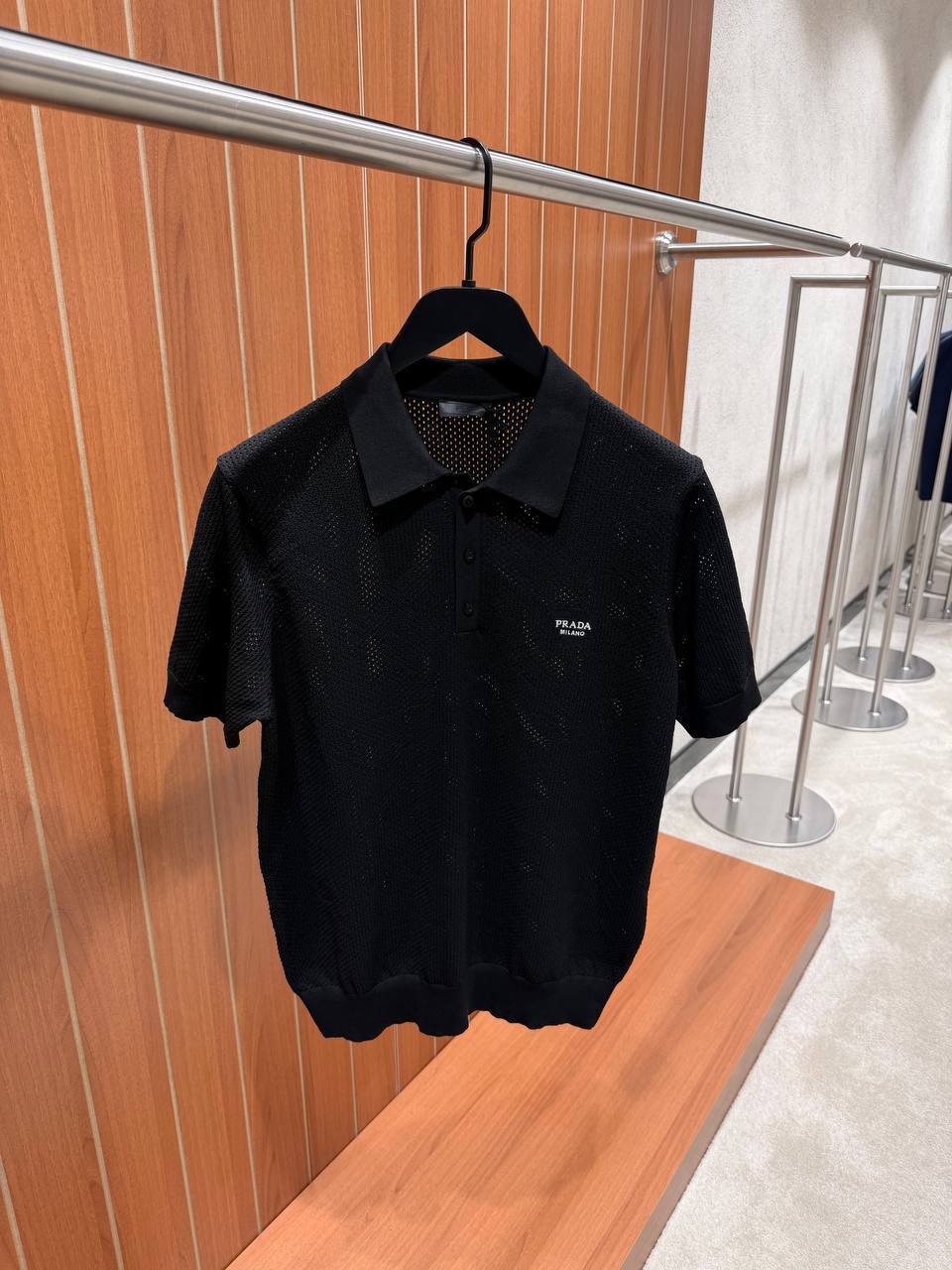 Prada Milano Mesh Knit Polo