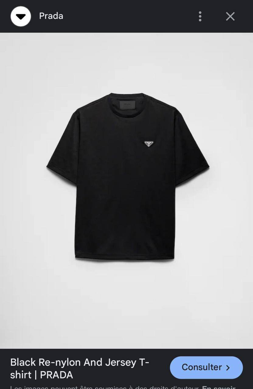 Prada Triangle Logo Monogram Jacquard Tee – Black