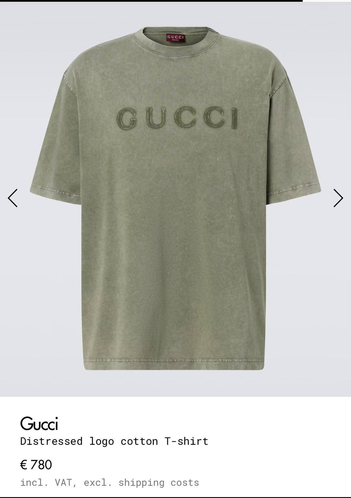 Gucci Distressed Logo Cotton T-Shirt