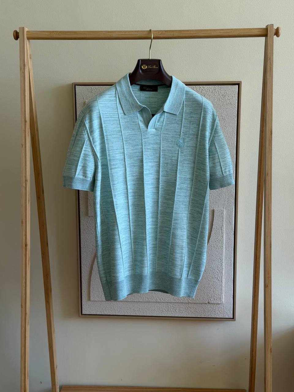 Loro Piana Striped Knit Polo – Mint