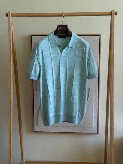 Loro Piana Striped Knit Polo – Mint