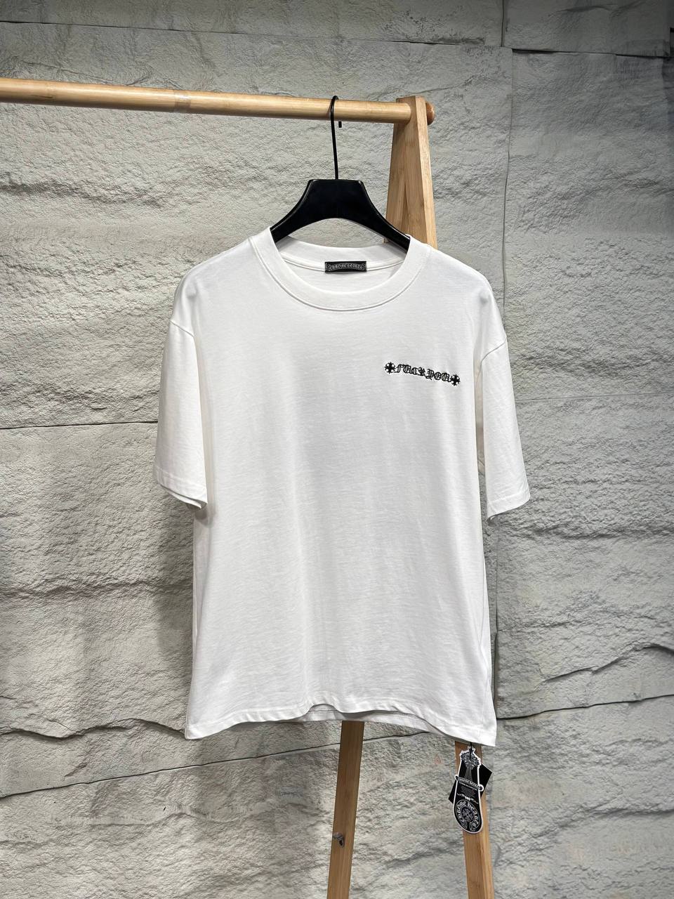 Chrome Hearts Triple Cross Leather Patch T-Shirt — White