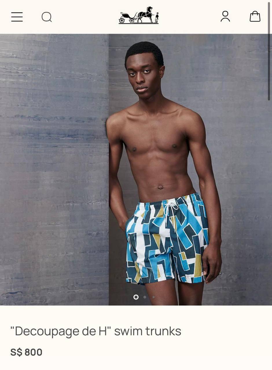 Hermès "Découpage de H" Swim Trunks – Teal