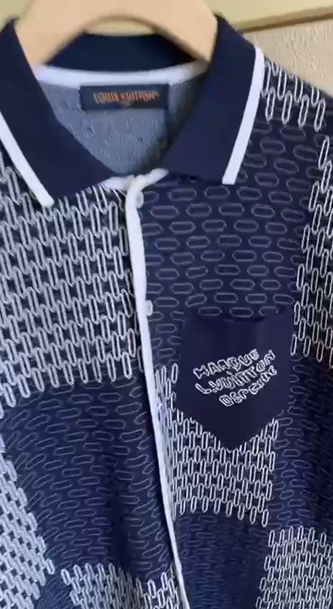 Louis Vuitton Chain Monogram Knit Polo Set