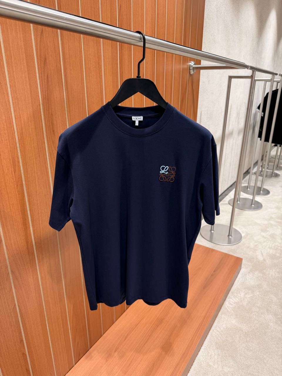Loewe Anagram Embroidered T-Shirt (Navy)