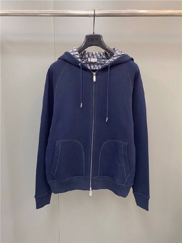 Dior Oblique-Lined Zip Hoodie