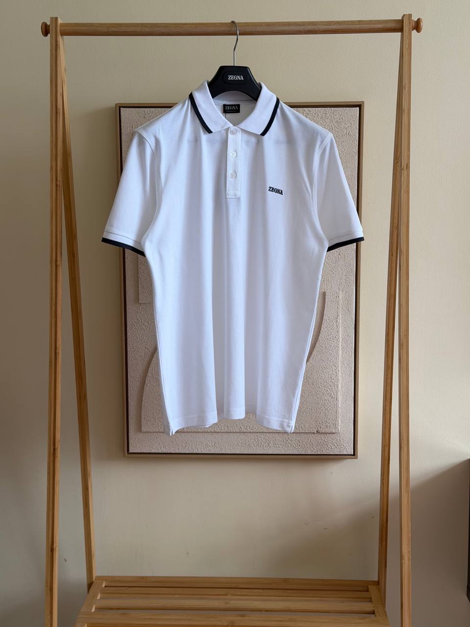Zegna Stretch Cotton Polo – Optical White