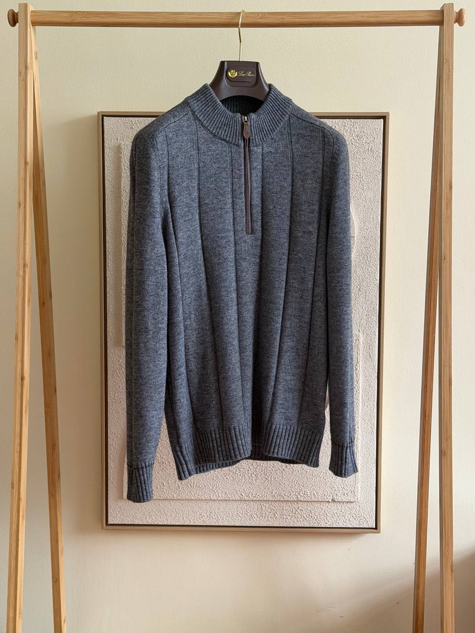 Loro Piana Ribbed Half-Zip Sweater - Grey