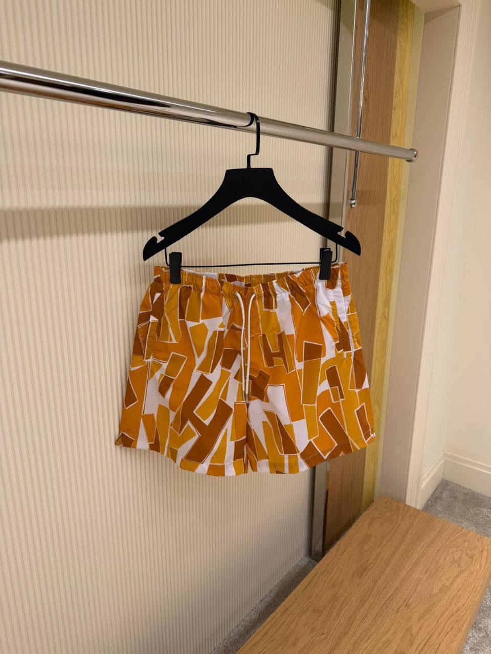 Hermès "Découpage de H" Swim Trunks – Orange