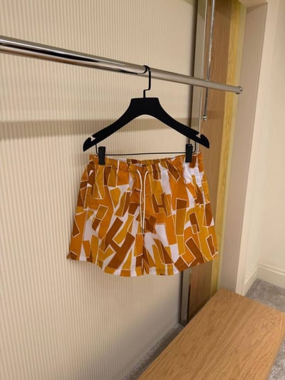 Hermès "Découpage de H" Swim Trunks – Orange
