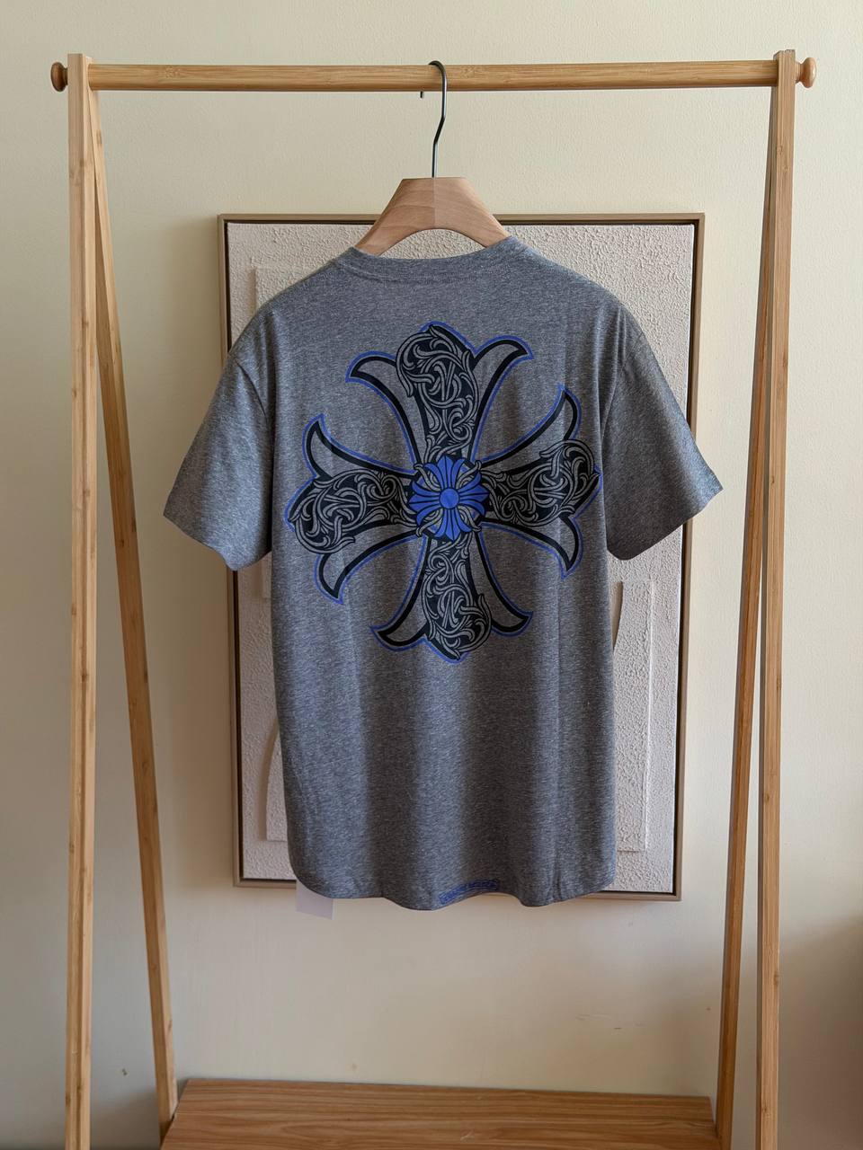Chrome Hearts Floral Cross Tee – Grey/Blue