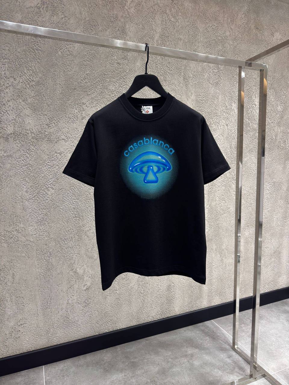 Casablanca Mushroom Print Cotton T-Shirt – Black
