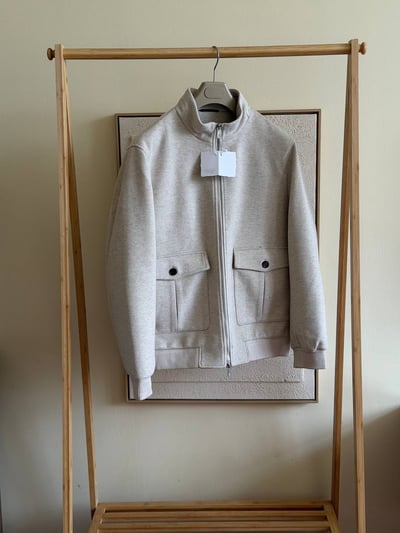 Loro Piana Beige Jersey Bomber Jacket