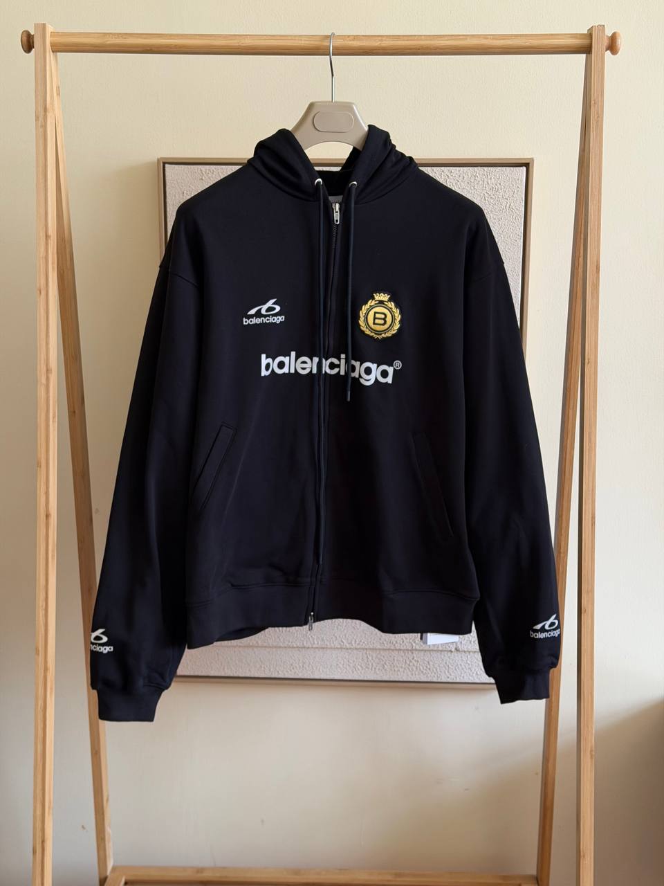 Balenciaga Soccer Oversized Zip-Up Hoodie