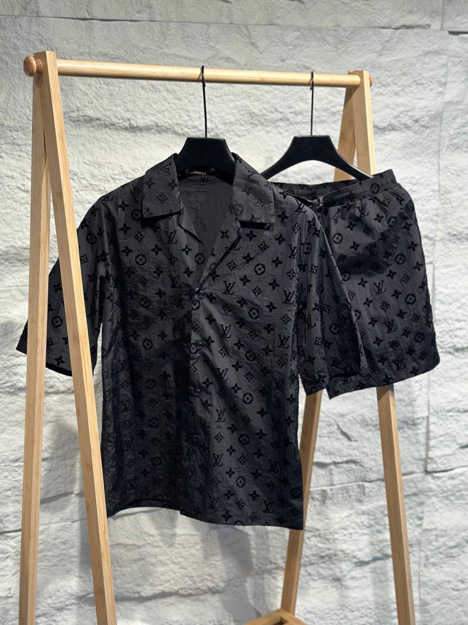 Louis Vuitton Black Monogram Flocked Set