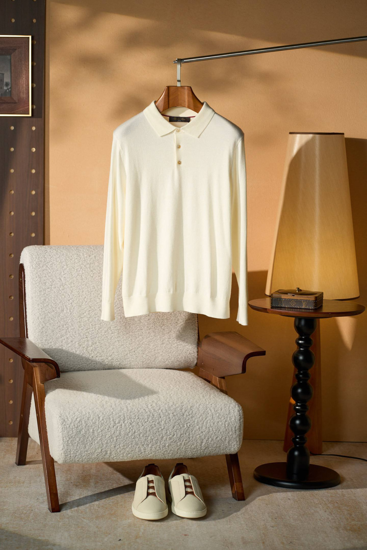 Loro Piana Como Long-Sleeve Polo (White)