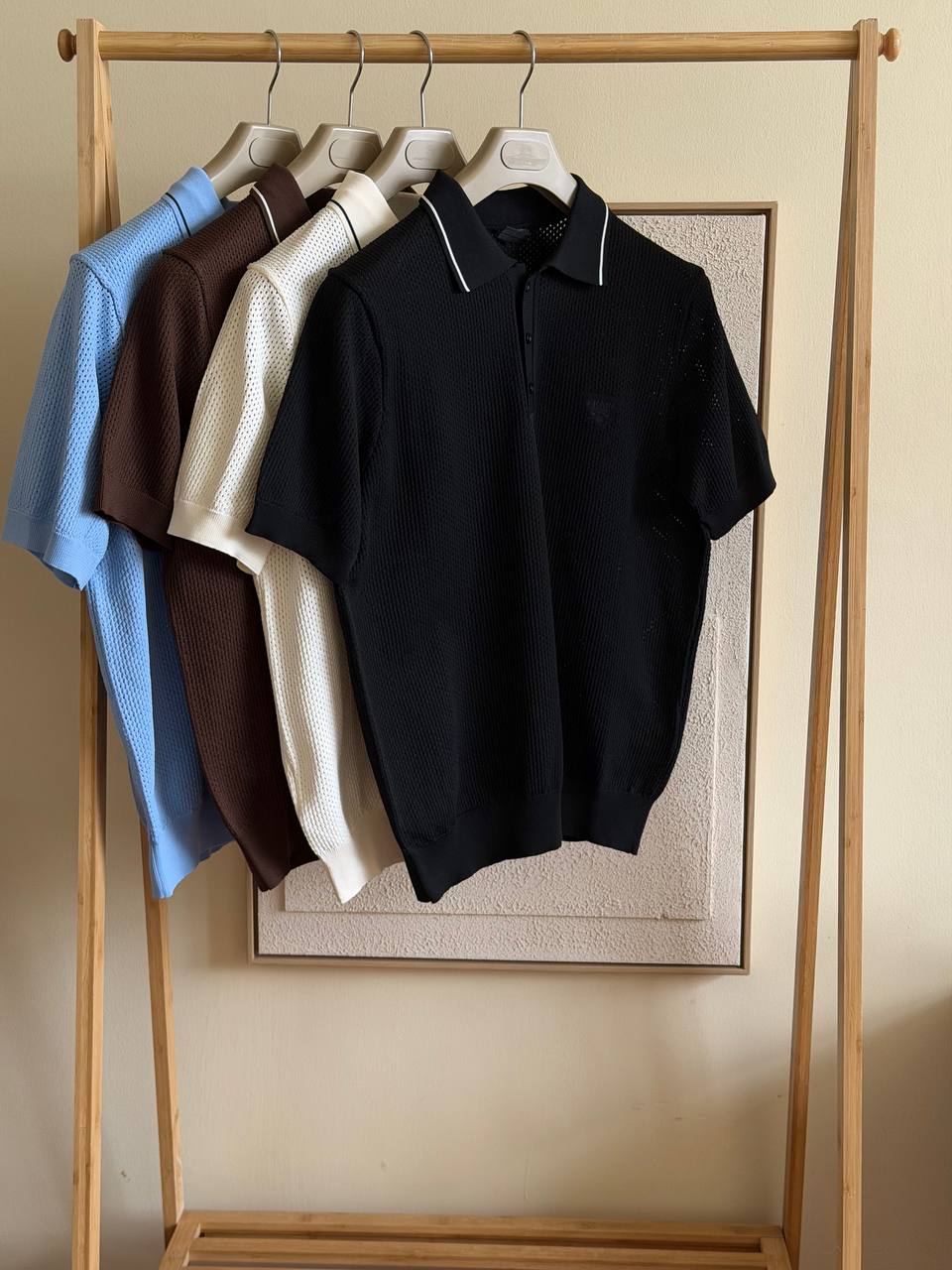 Prada Milano Tipped Collar Open-Knit Polo
