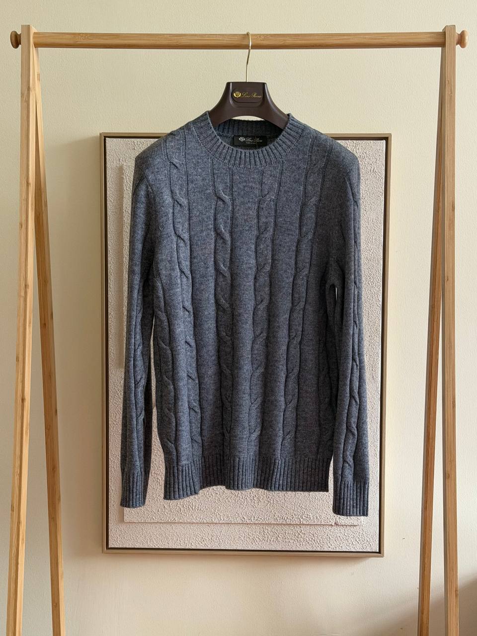 Loro Piana Cable-Knit Crewneck Sweater - Grey