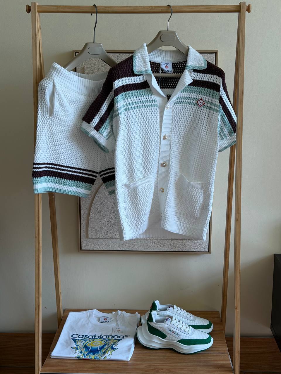 Casablanca Crochet Knit Set – Burgundy & Mint