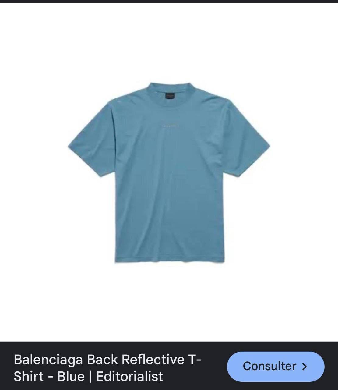 Balenciaga Back Reflective T-Shirt – Blue