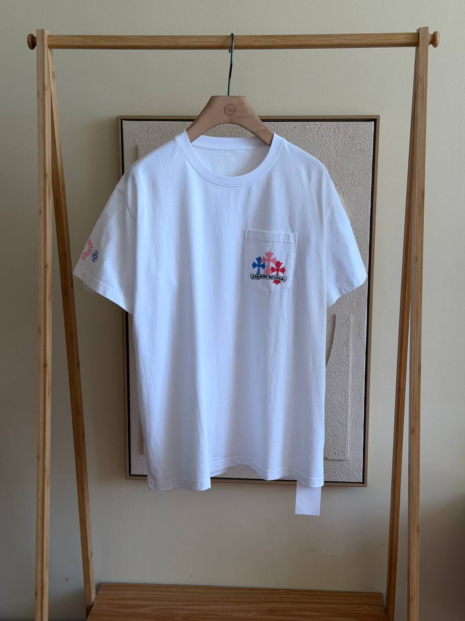 Chrome Hearts Multicolor Cross Pocket Tee – White