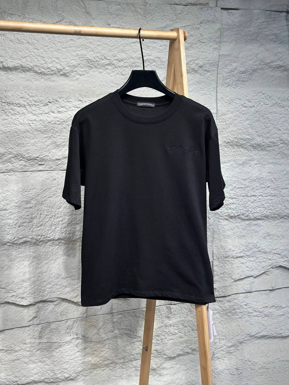 Chrome Hearts Triple Cross Leather Patch T-Shirt — Black