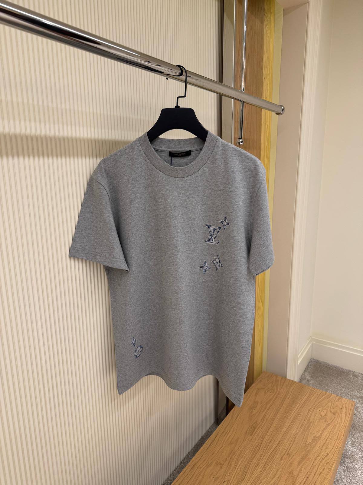 Louis Vuitton Embroidered Signature T-Shirt (Grey)
