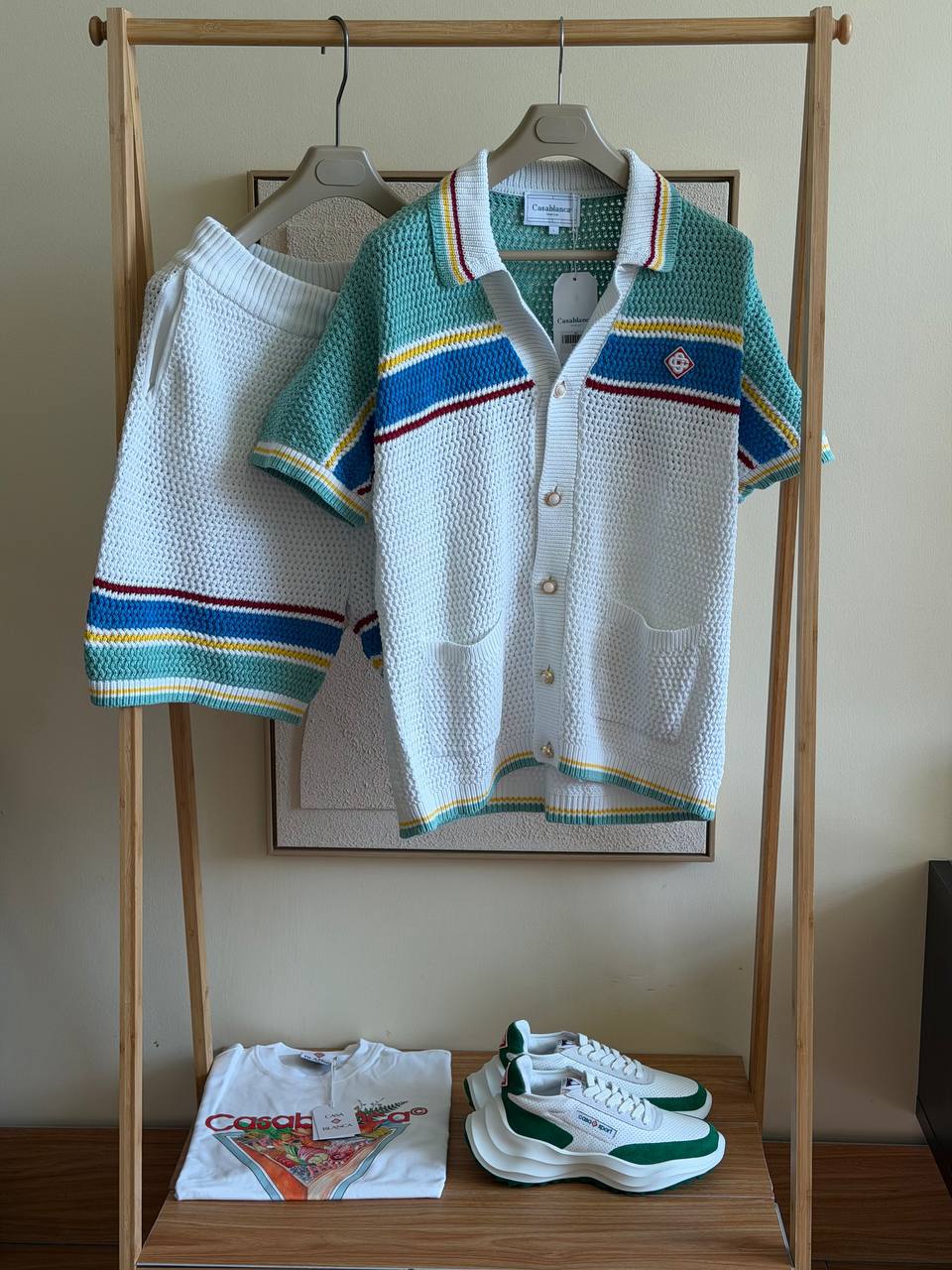 Casablanca Multicolour Stripe Crochet Knit Set
