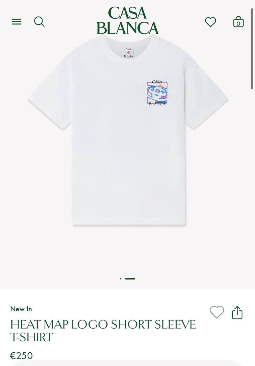 Casablanca Heat Map Logo Short Sleeve T-Shirt – White