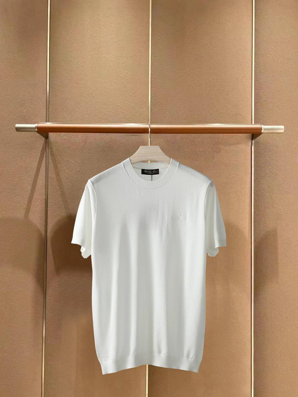 Loro Piana Silk-Cotton Crewneck Knit T-Shirt – White
