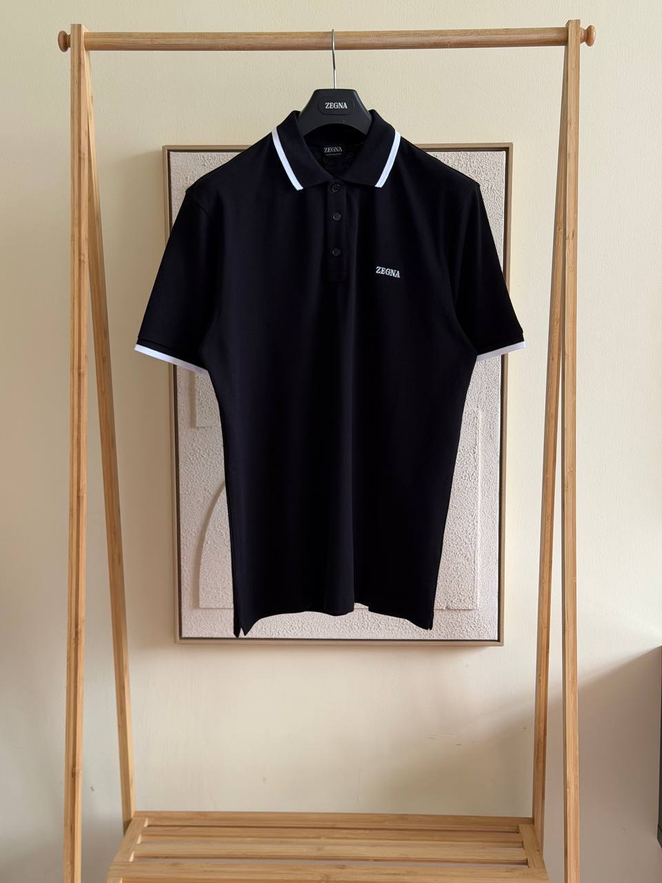 Zegna Stretch Cotton Polo – Black