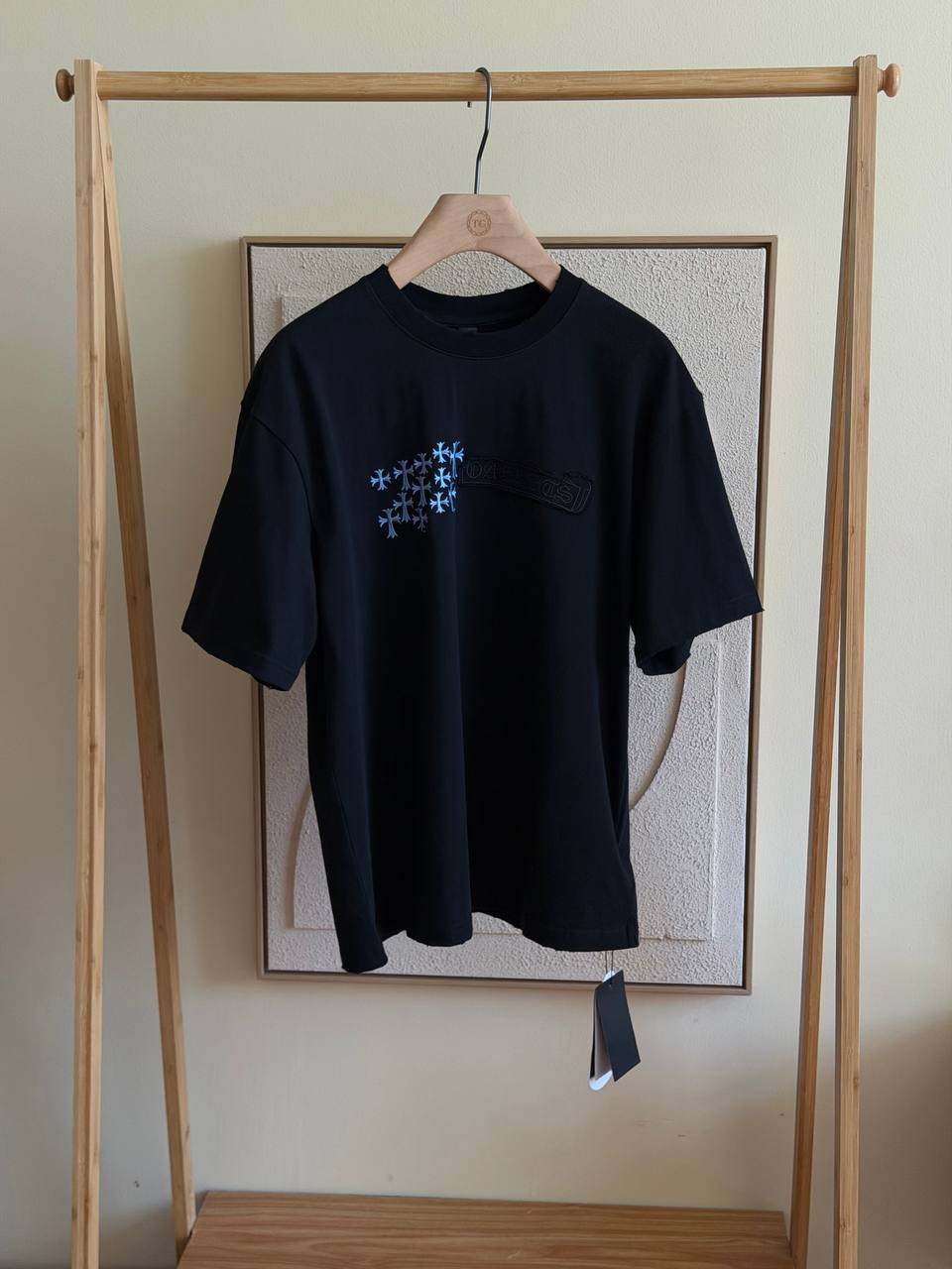 Chrome Hearts Cemetery Cross Horseshoe Tee – Black/Blue