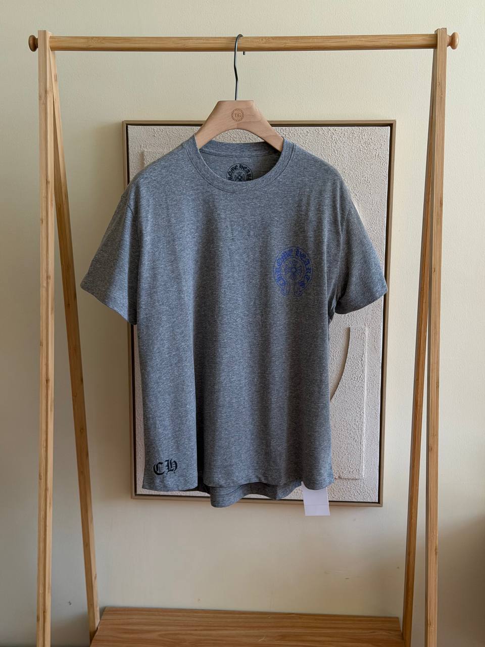 Chrome Hearts Horseshoe Logo Tee – Grey/Blue