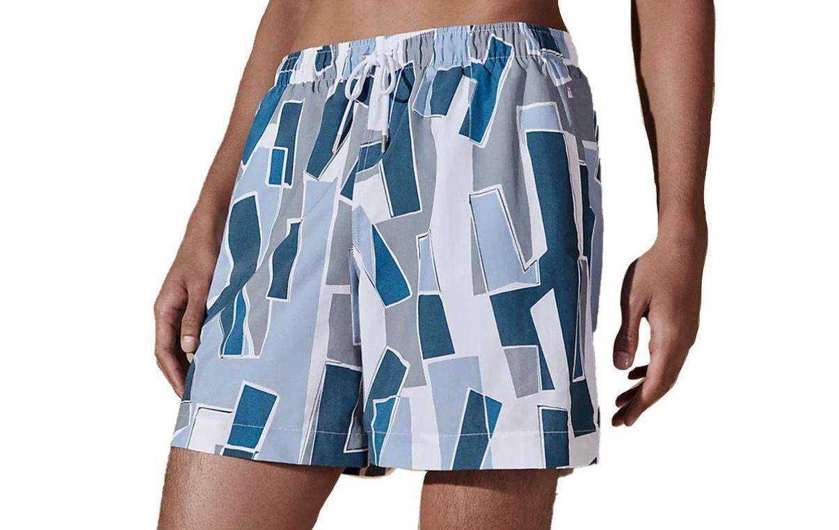Hermès "Découpage de H" Swim Trunks – Light Blue