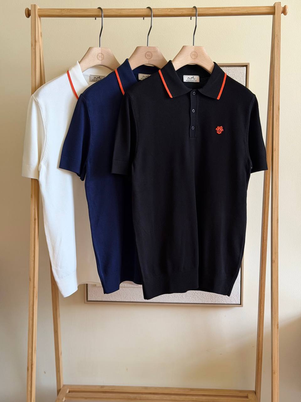 Hermès Orange-Tipped Knit Polo