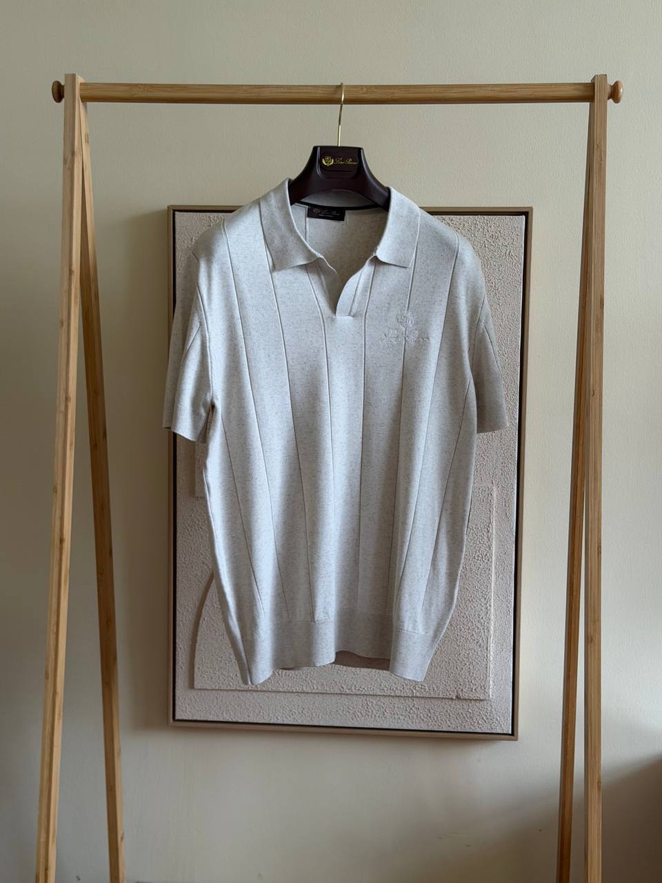 Loro Piana Ribbed Knit Open-Collar Polo