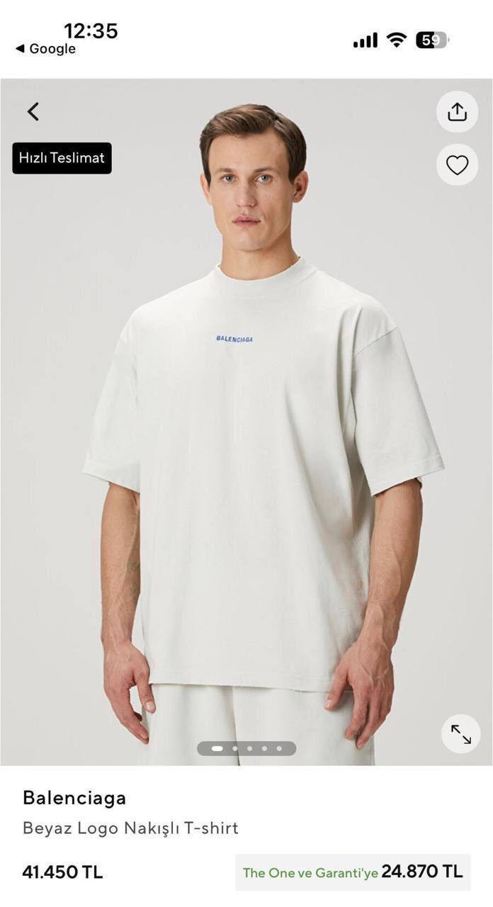 Balenciaga Logo Embroidered T-Shirt – White