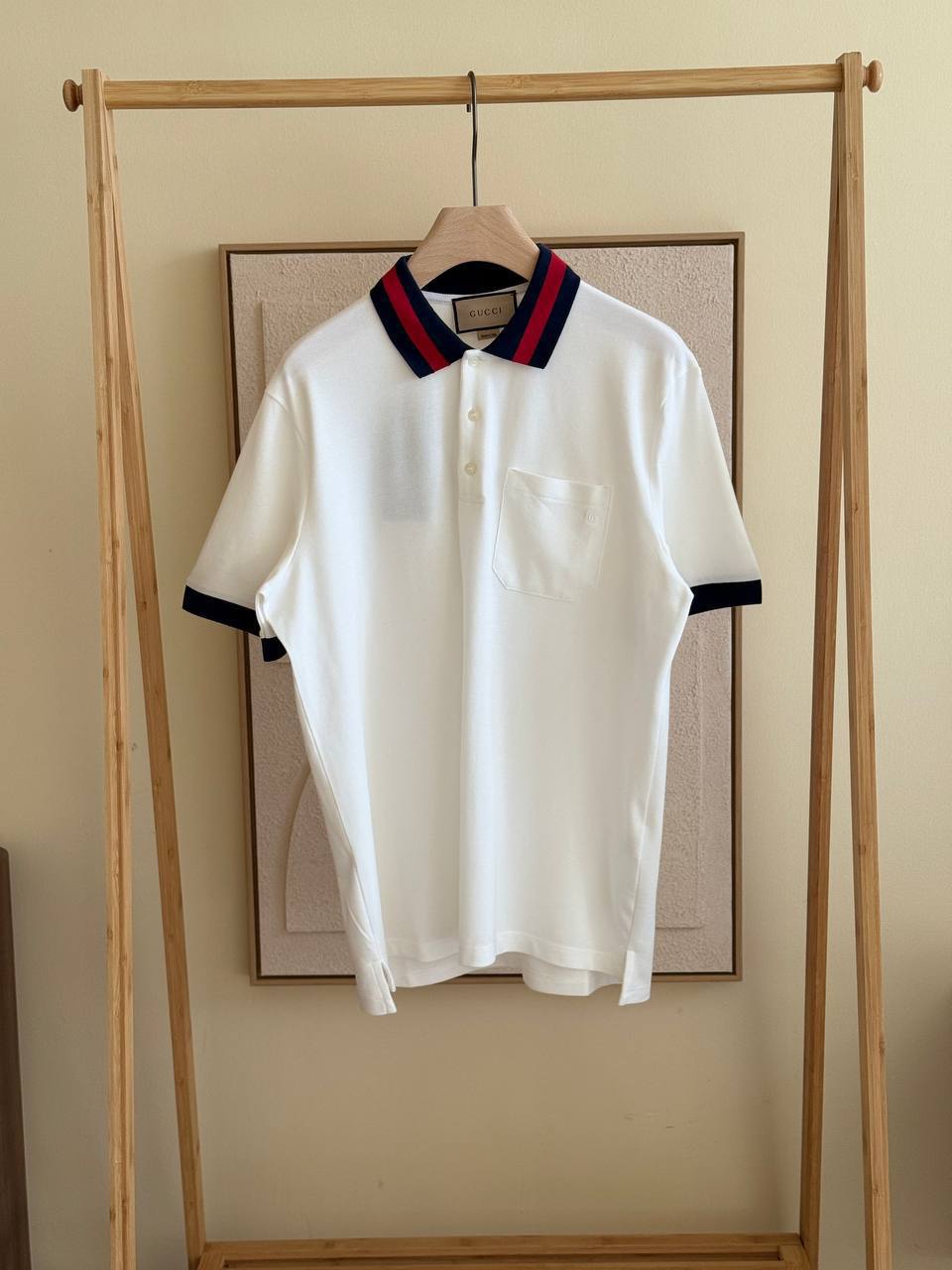Gucci Web Collar Cotton Piqué Polo