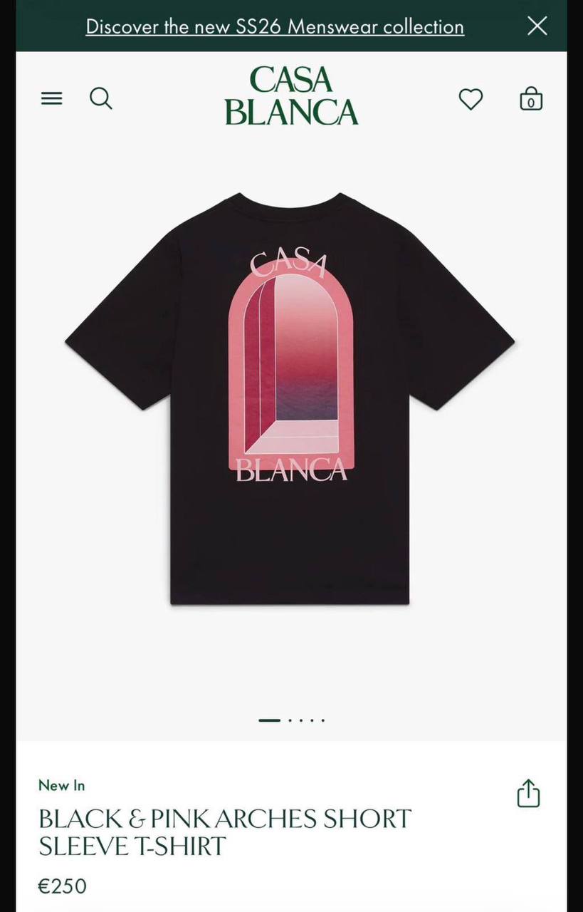 Casablanca Black & Pink Arches T-Shirt