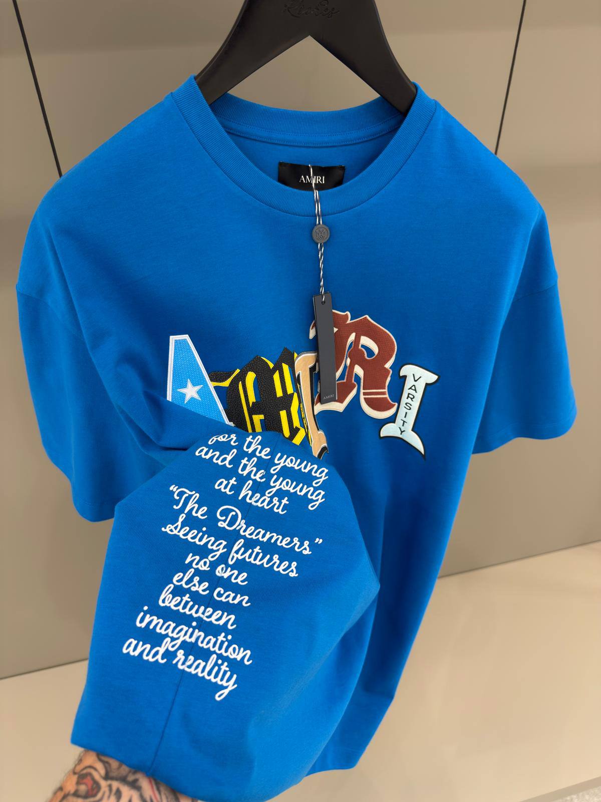 Amiri Varsity Logo T-Shirt - Blue