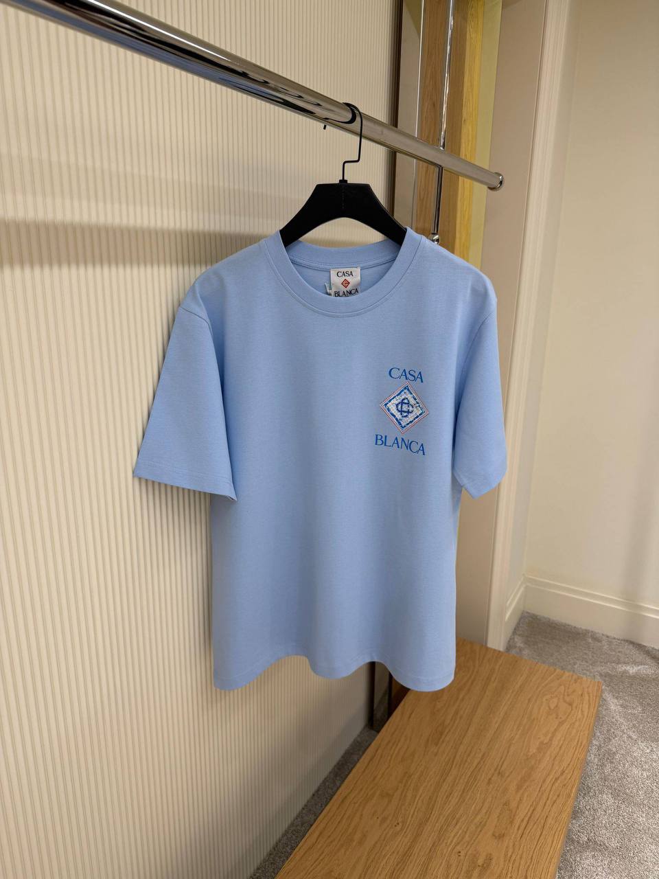 Casablanca Tile Monogram T-Shirt – Light Blue