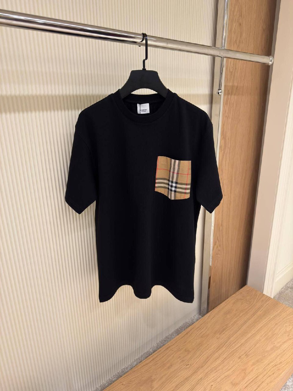 Burberry Check Pocket T-Shirt - Black