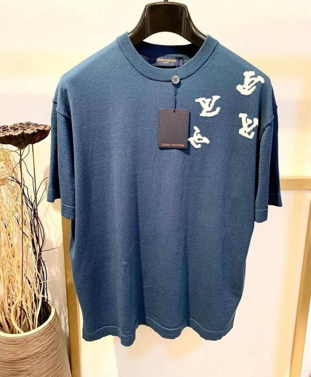 Louis Vuitton Trumpet Player Intarsia Knit T-Shirt – Blue
