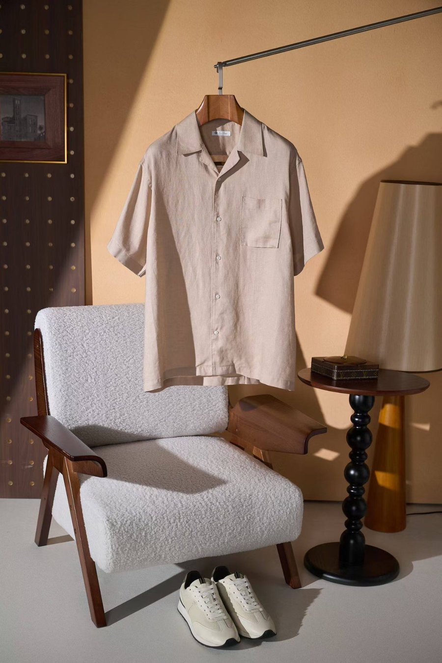 Loro Piana Linen Camp-Collar Shirt - Beige